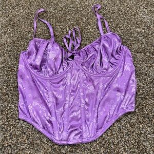 Purple Floral Corset Top size medium